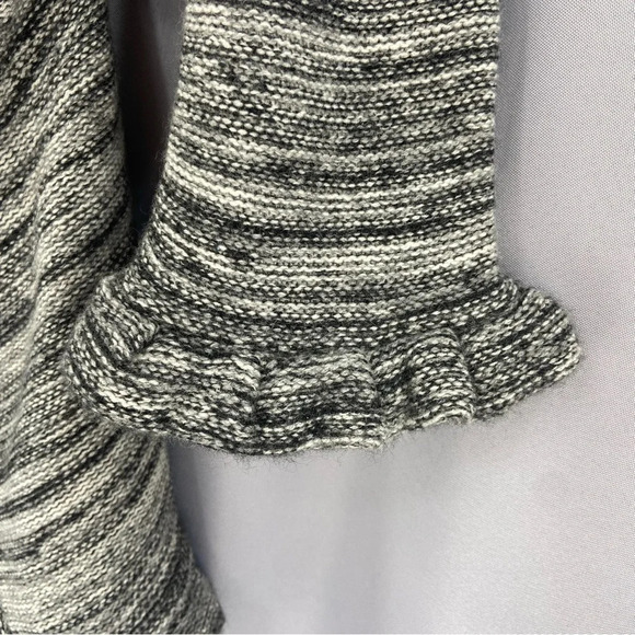 Tashia London Cashmere Ruffle Trim Open Cardigan Sweater in  Heathered Gray Med - Picture 4 of 5